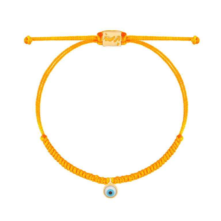 دستبند طلا بافت نارنجی چشم
