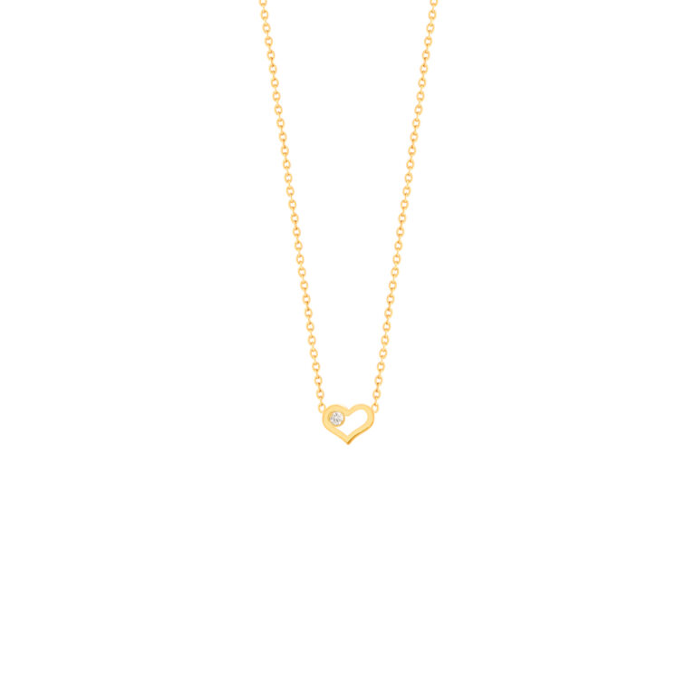 گردنبند طلا قلب و تک نگین لونا