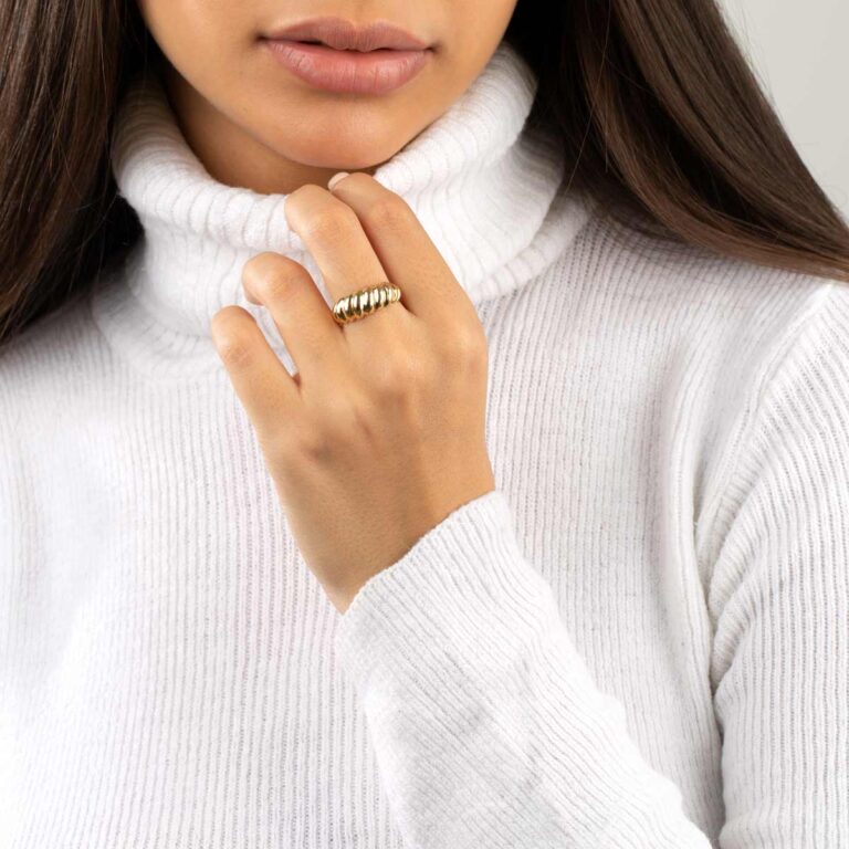 انگشتر طلا دامله صدفی