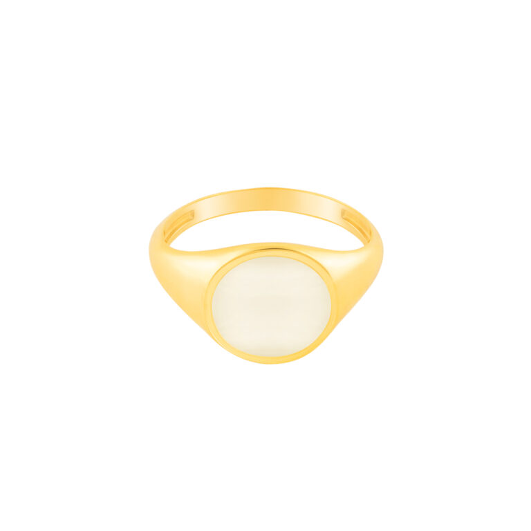 انگشتر طلا پینکی صدف دایره