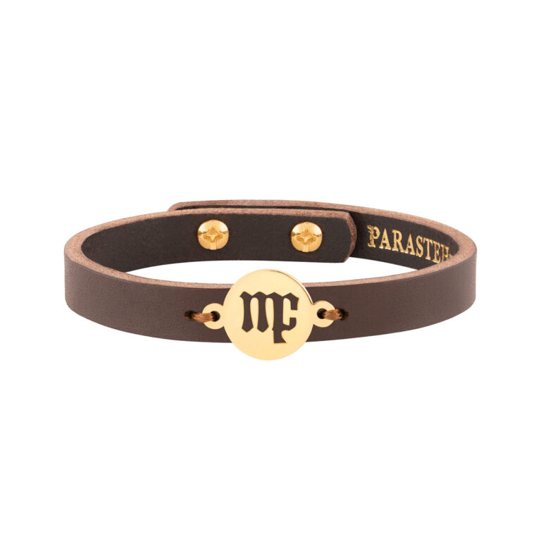 دستبند طلا چرمی نماد ماه شهریور