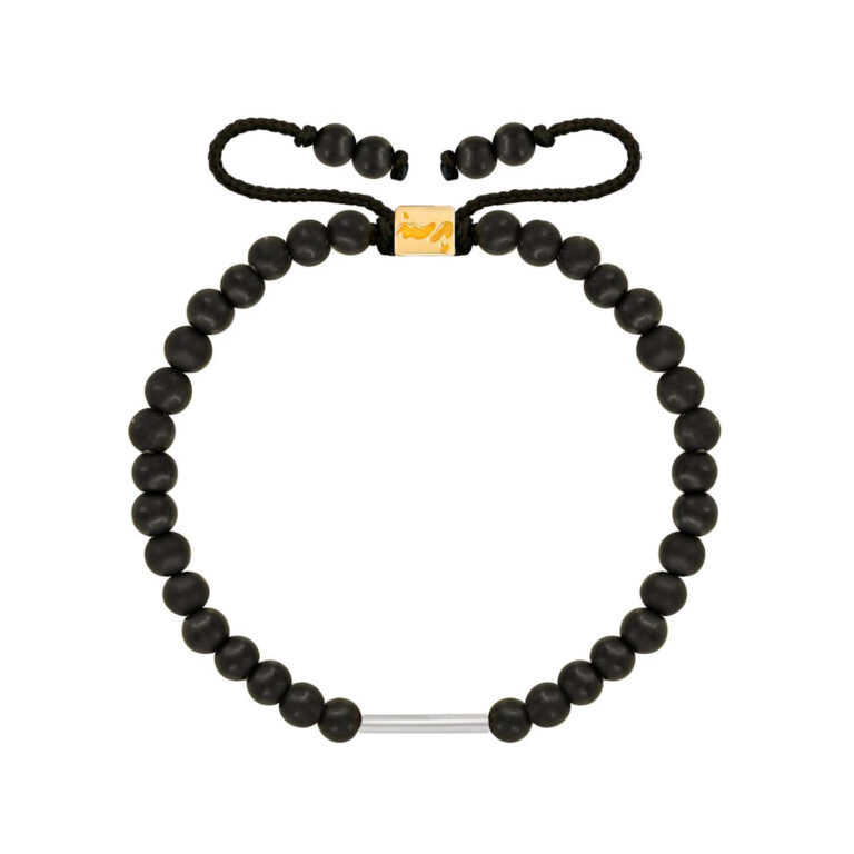 دستبند طلا سفید سنگی استوانه