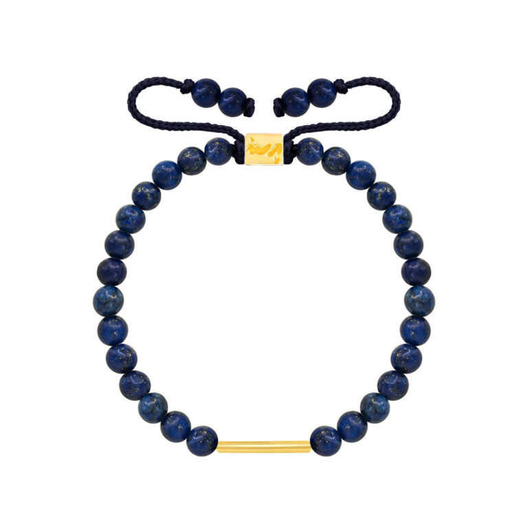 دستبند طلا سنگی ژالین آبی
