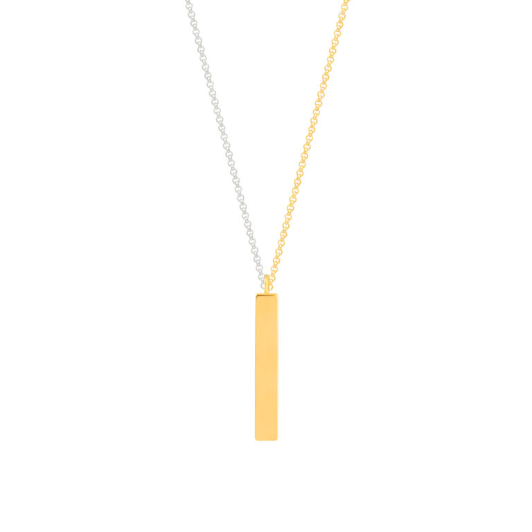 گردنبند طلا پلیت و رولو دو رنگ