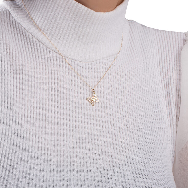 آویز طلا پروانه توخالی گالری طلا پرسته