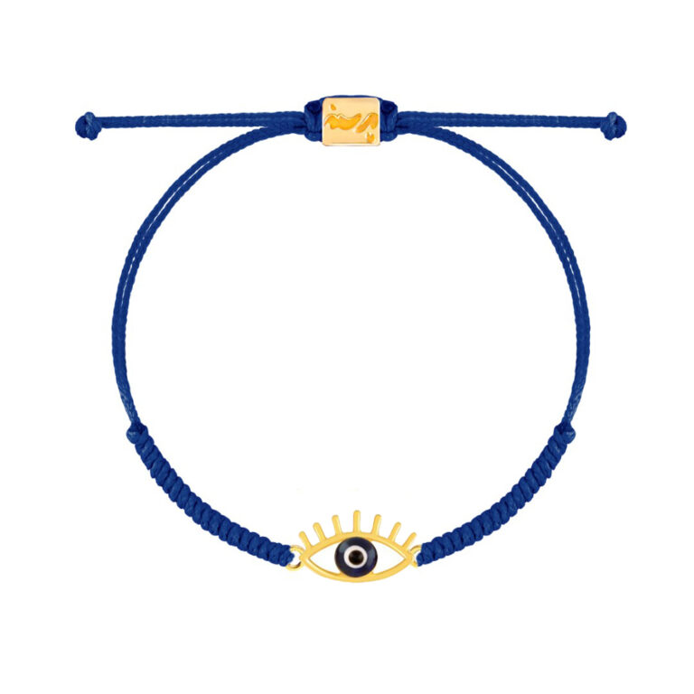دستبند طلا بافت آبی چشم