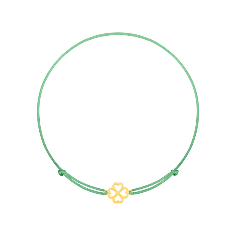 دستبند طلا بافت سبز شبدر