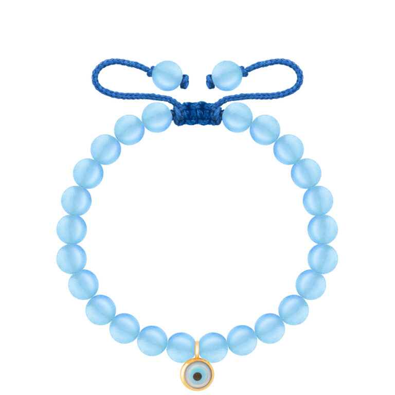 دستبند طلا سنگی کوارتز و چشم