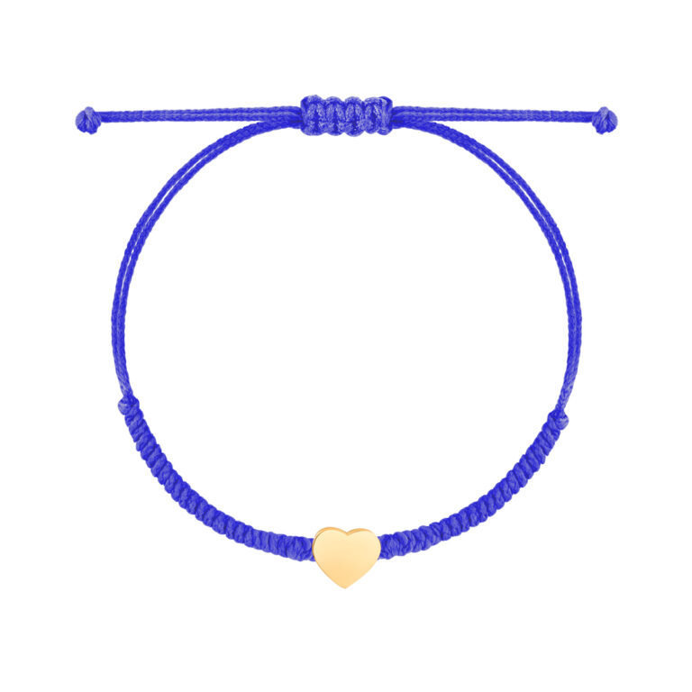 دستبند طلا بافت آبی قلب