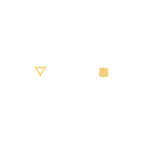 گوشواره طلا مربع و مثلث تو‌‌خالی