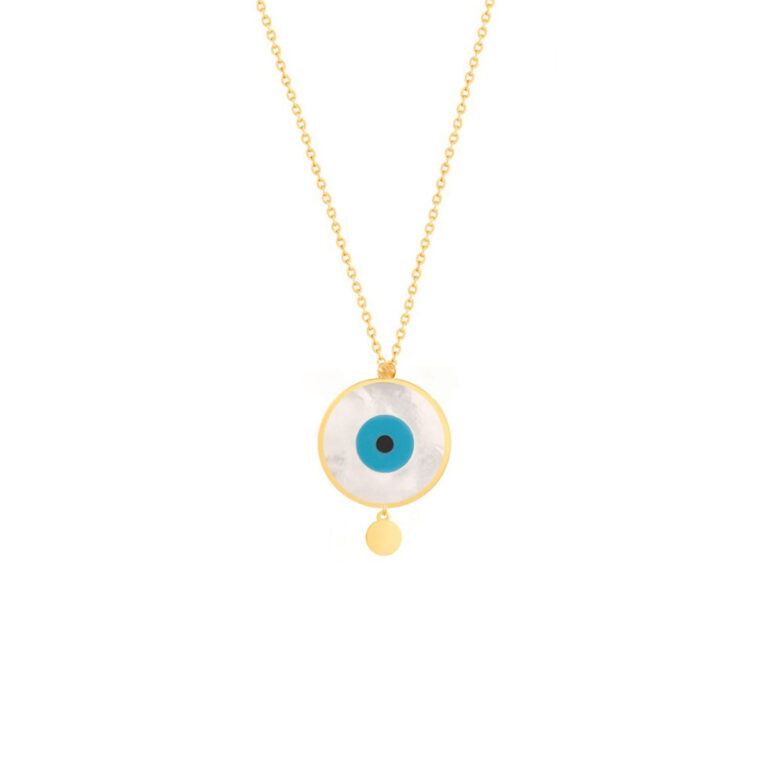 گردنبند طلا چشم دایره و پولک