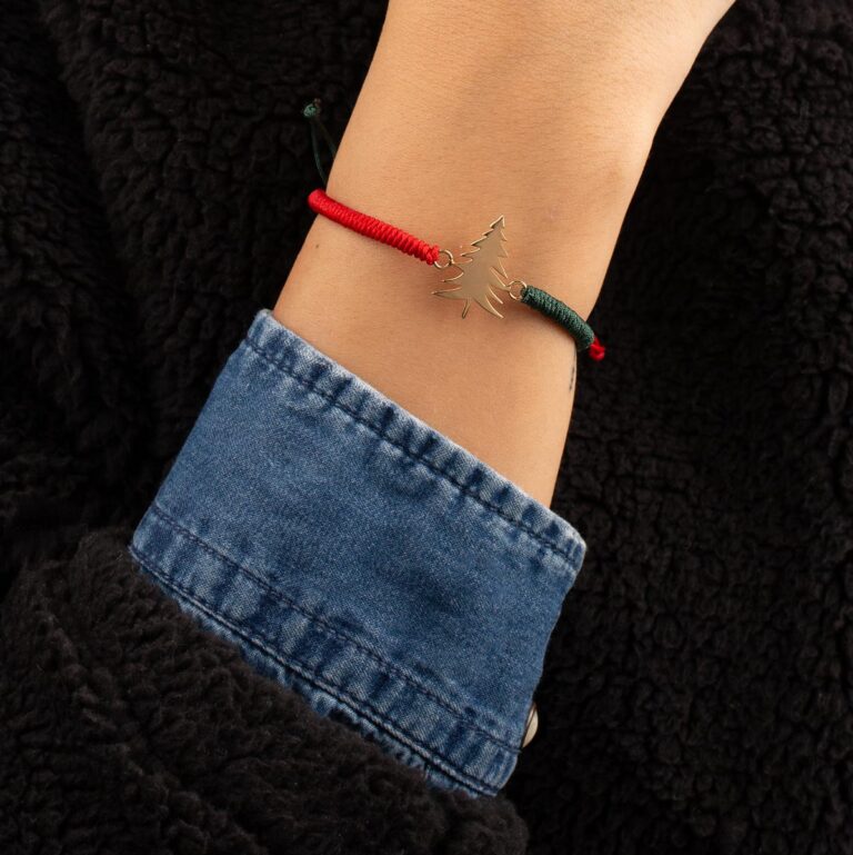 دستبند طلا بافت درخت کریسمس