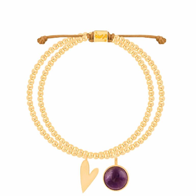 دستبند طلا گوی و قلب اِلسا