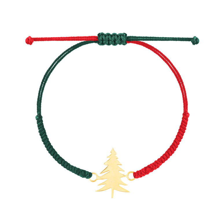 دستبند طلا بافت درخت کریسمس