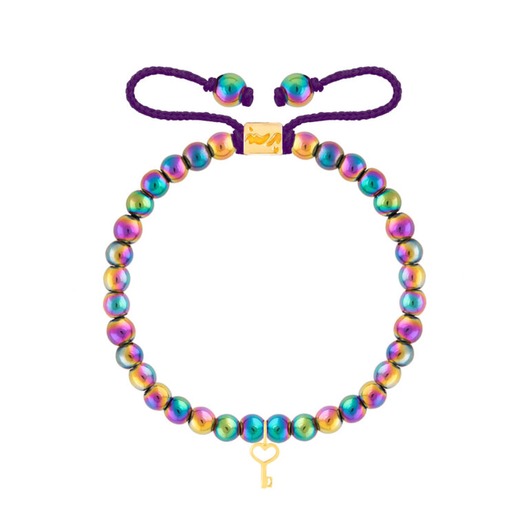 دستبند طلا سنگی کلید قلب