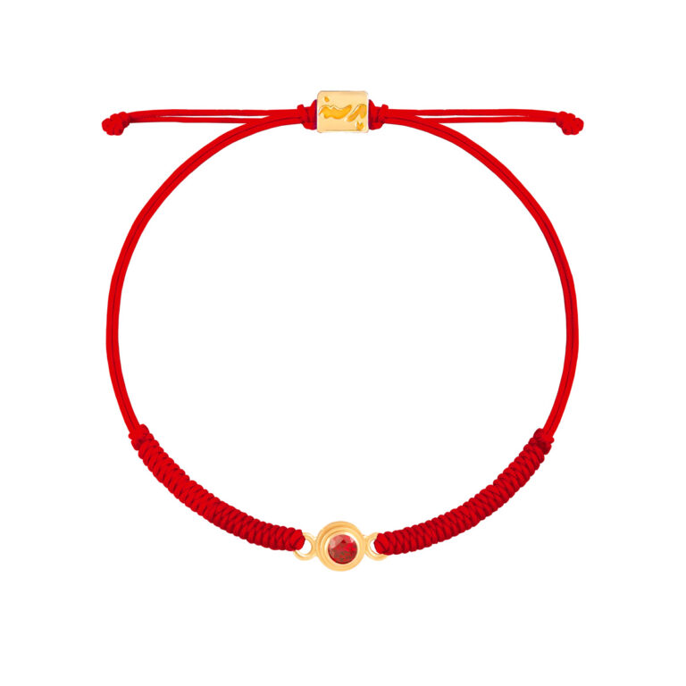 دستبند طلا بافت نورا قرمز