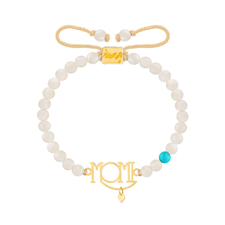دستبند سنگی طلا مام Mom