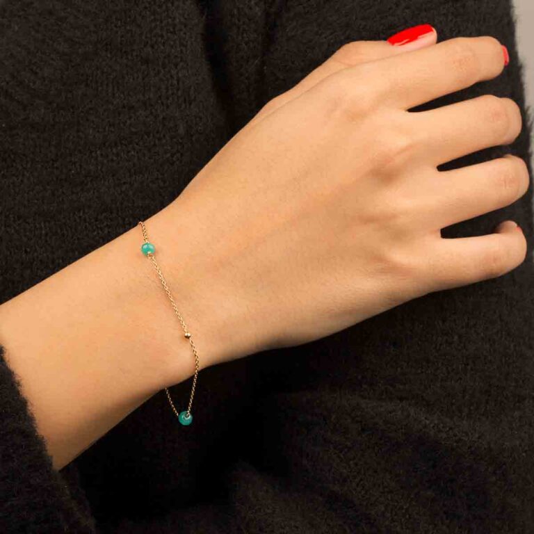 دستبند طلا آملیا فیروزه