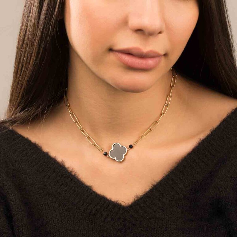 گردنبند طلا ونکلیف اونیکس