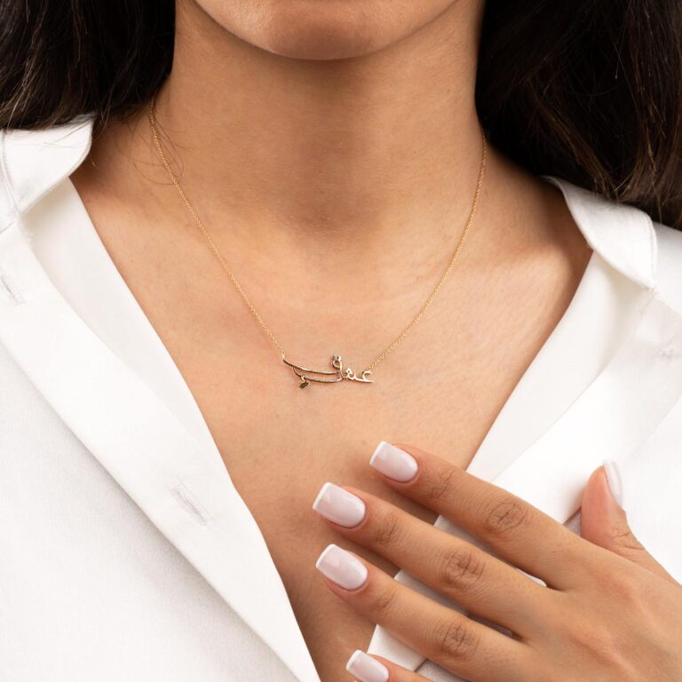 گردنبند طلا عشق کشیده