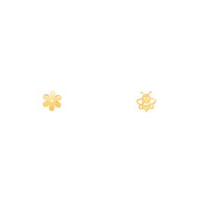 گوشواره طلا زنبور و گل