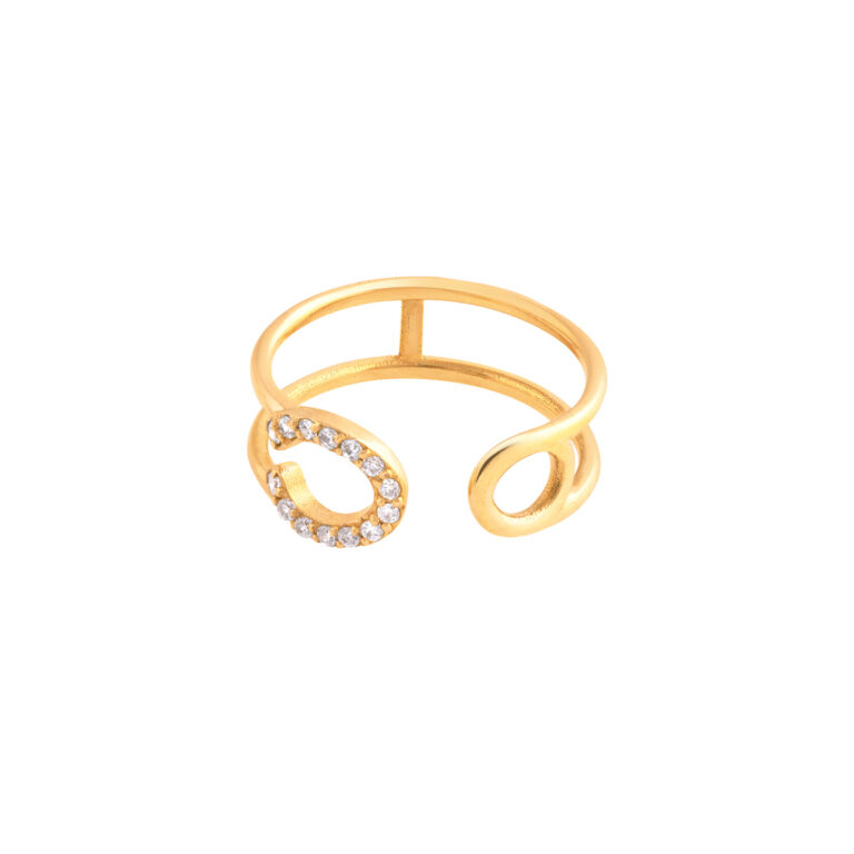 انگشتر دو دایره و نگین