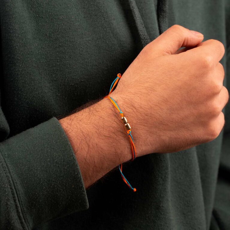 دستبند طلا 2 استوانه تپل