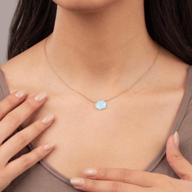 گردنبند طلا ابر آبی