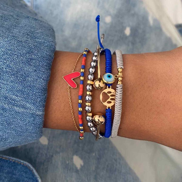 دستبند طلا قرمز مینا کاری