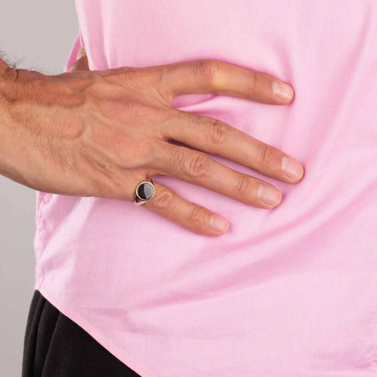 انگشتر طلا دایره اونیکس