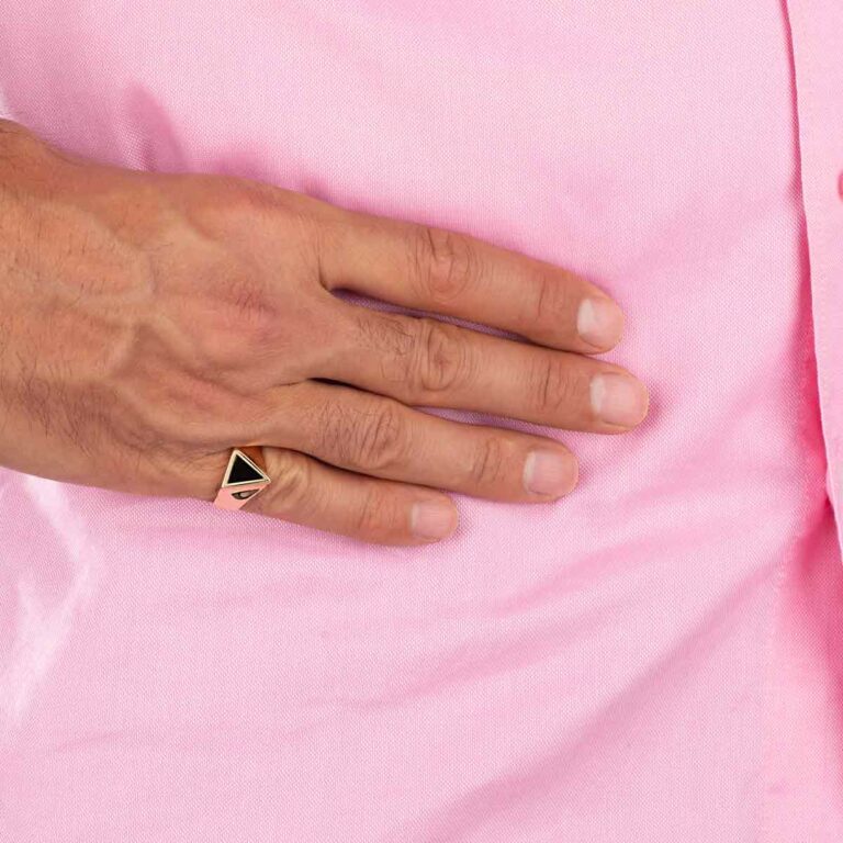 انگشتر مثلث اونیکس مشکی