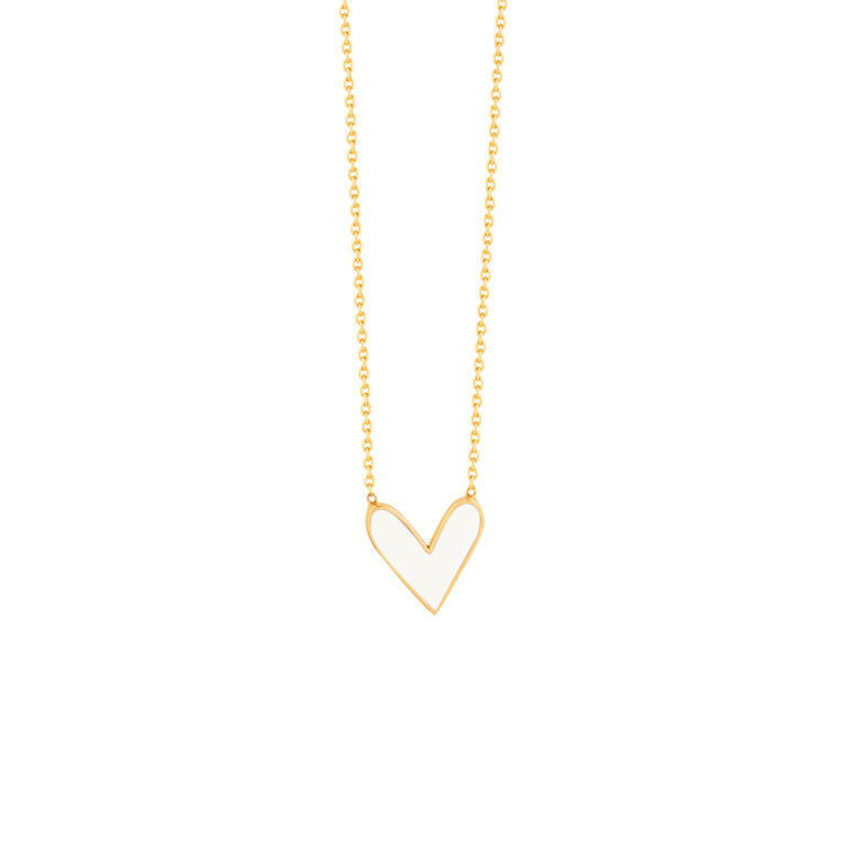 گردنبند طلا سفید مینا کاری