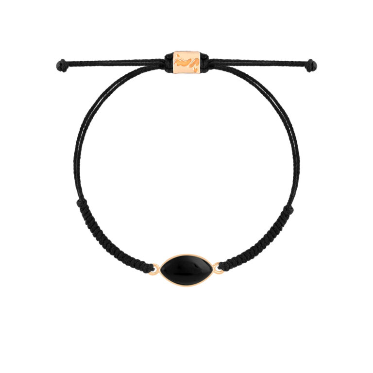 دستبند طلا بیضی شکل مشکی