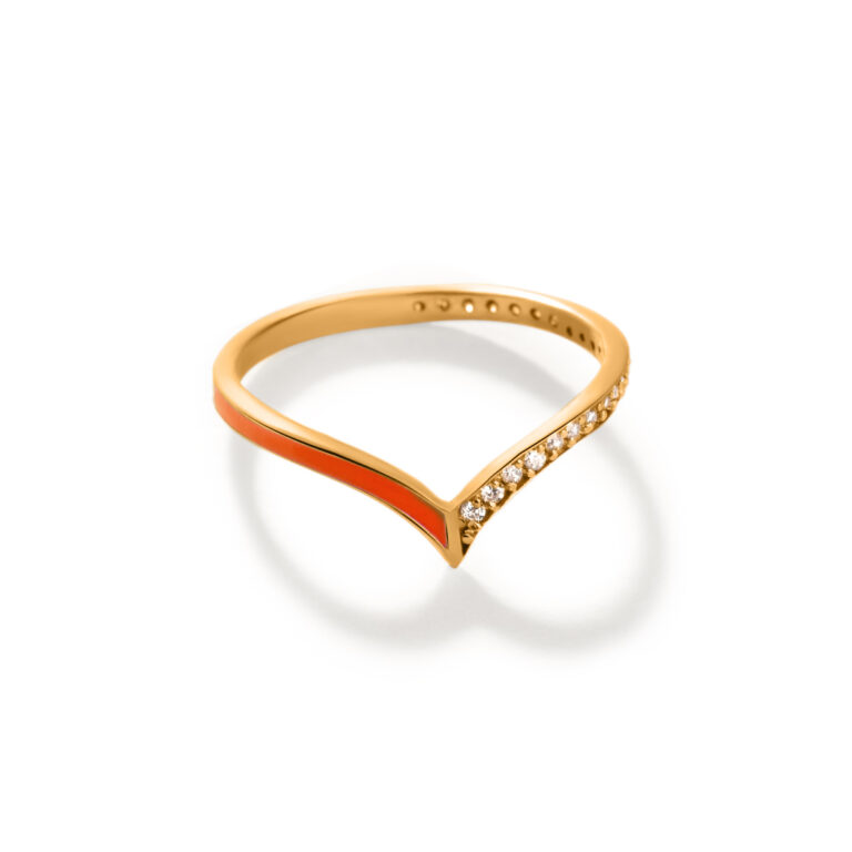 انگشتر طلا هیوا نارنجی