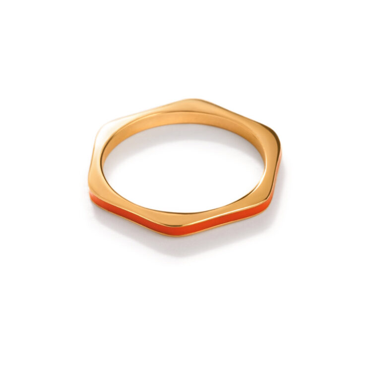 انگشتر طلا سارنگ نارنجی
