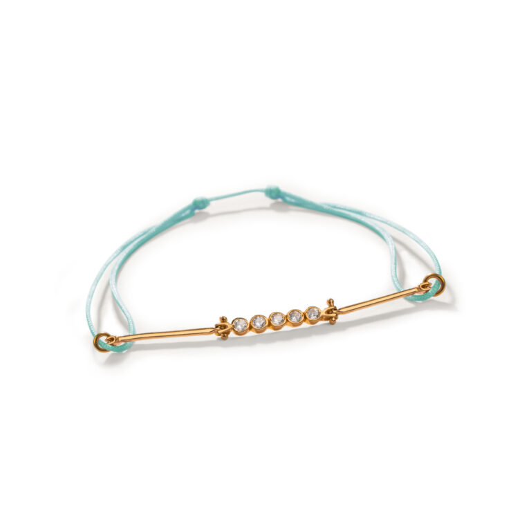 دستبند طلا بافت لوتوس آبی