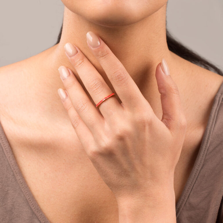 انگشتر طلا سارنگ نارنجی