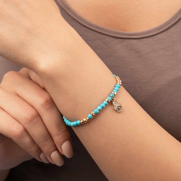 دستبند طلا سنگی همسا آسنات