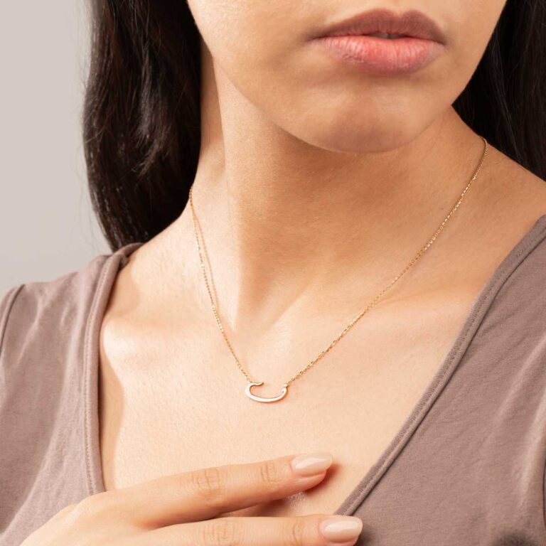 گردنبند طلا حرف "ف"