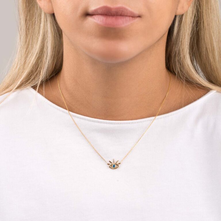 گردنبند طلا چشم آبی