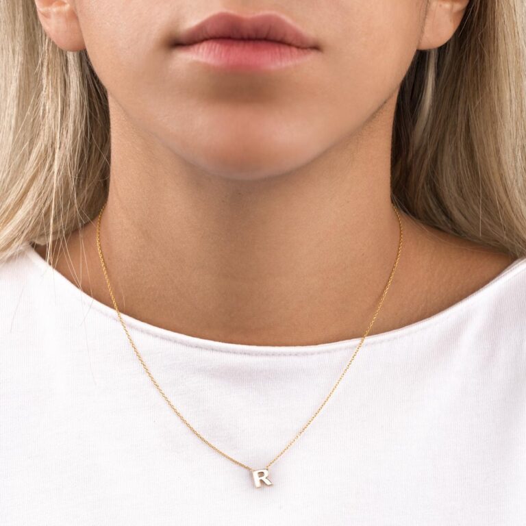 گردنبند طلا حرف "R"