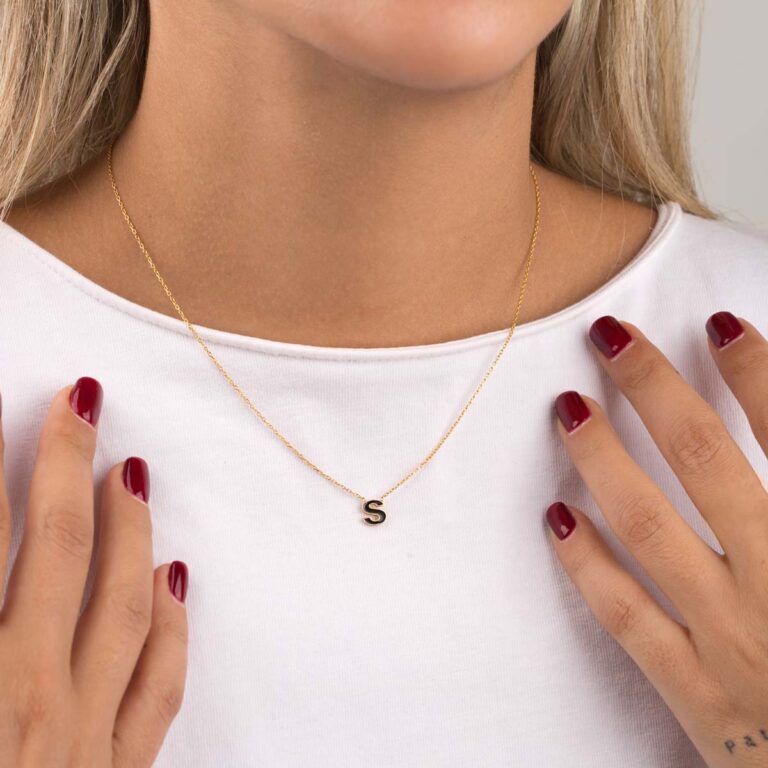 گردنبند طلا حرف "S"