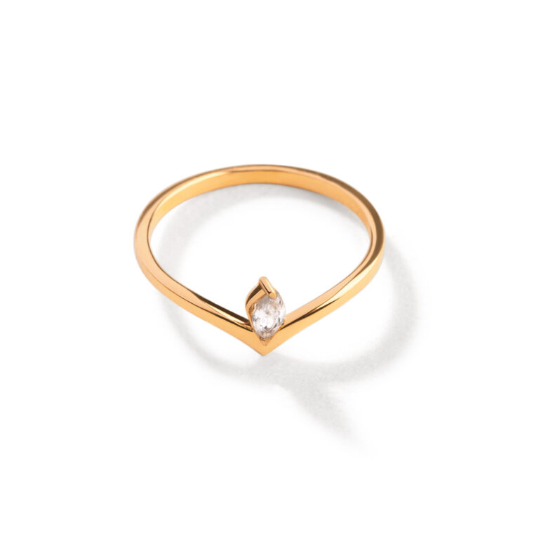 انگشتار طلا تک نگین