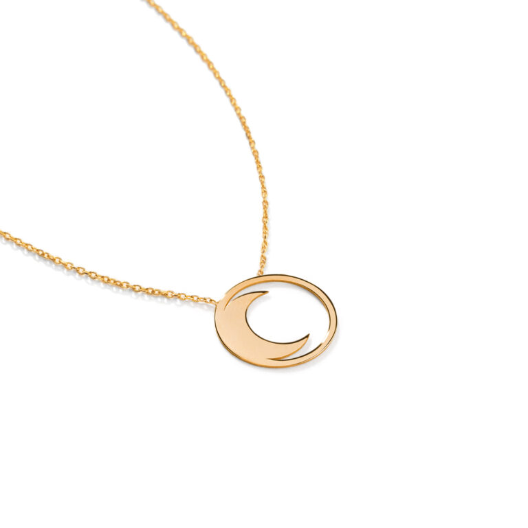 گردنبند طلا ماه و دایره