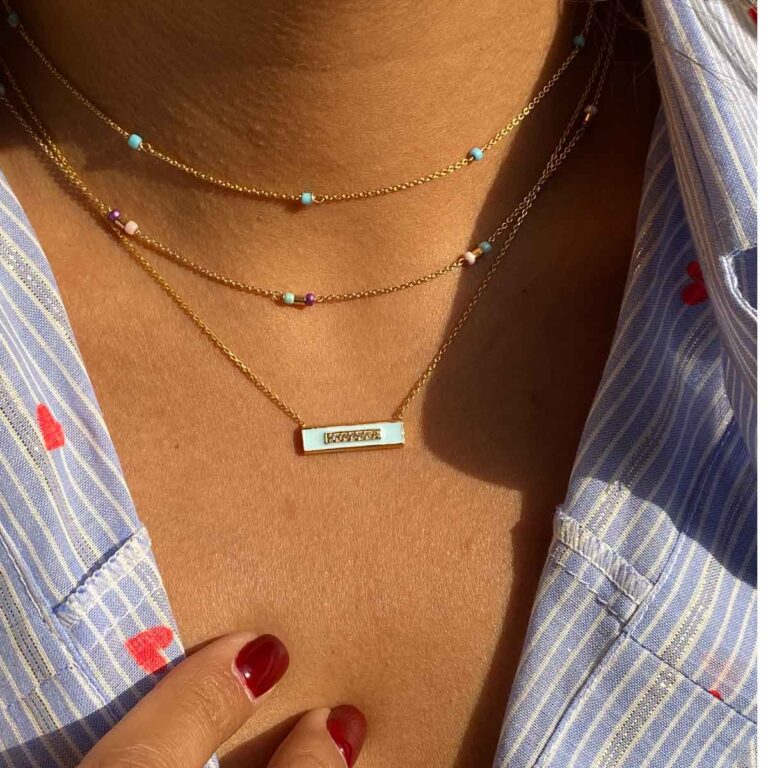 گردنبند طلا رامونا آبی