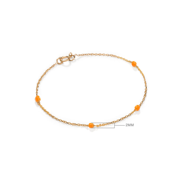 دستبند منجوقی لیدیا نارنجی - تصویر 5