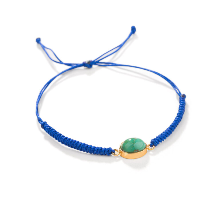 دستبند طلا بافت آیدان فیروزه ای