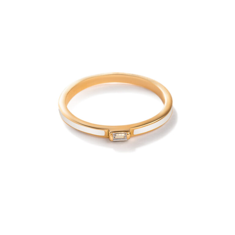 انگشتر طلا لورا سفید