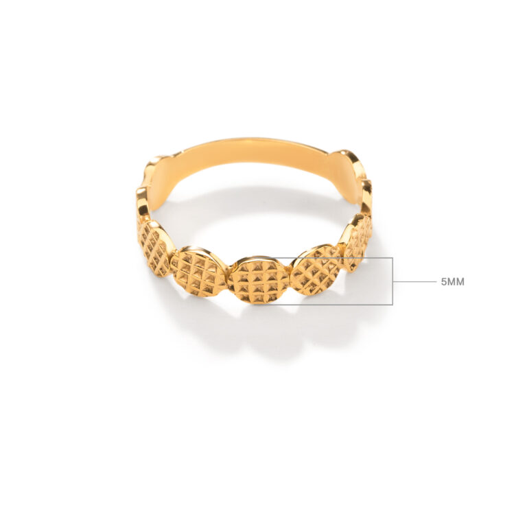 انگشتر طلا کوبیده مربع