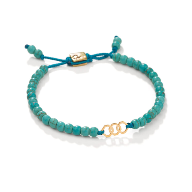 دستبند طلا سنگی ۶ضلعی اطلس